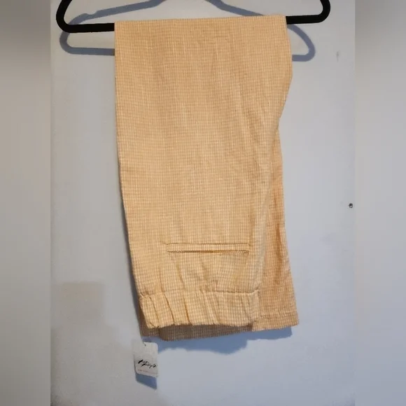 NWT Free People Orange Creamsicle Gingham Pants - Picture 2 of 5